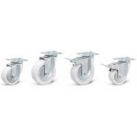 Cp Brake Wheel - Industrial Use, 25 Kg Load Capacity, Available In Various Sizes, White Finish