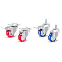Pu Castor Wheel - Pu Material, Various Sizes Available | Load Capacity 25 Kg, Red/blue Colors, Smooth And Quiet Operation