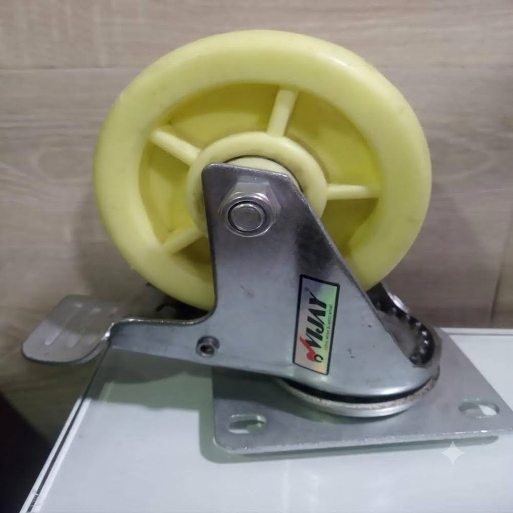 Medium Duty CP Castor Wheel - Polypropylene Copolymer, 3-4 Inch Size, Yellow Color | Load Capacity Up to 200 kg, Optional Bearing