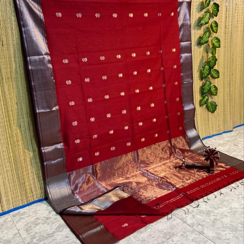 Handloom Cotton Silk Sarees With Bouse