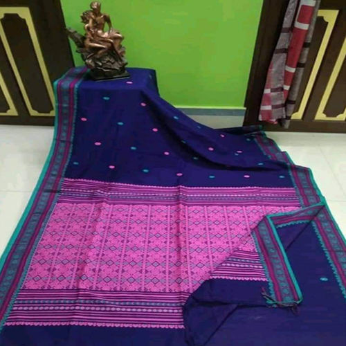 Assam Khadi Cotton Jamdani Saree With Blouse