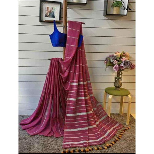 Kesh Khadi Cotton Saree With Blouse