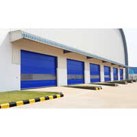 Automatic Rapid Door - Aluminum Material , Custom Size And Blue Finish For High-traffic Efficiency