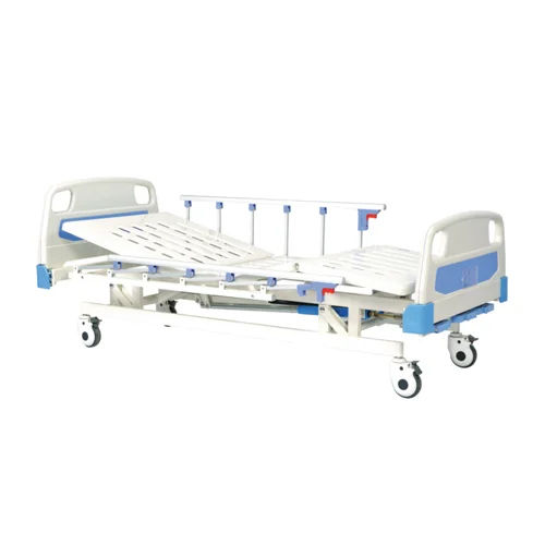 Blue Icu Bed Mechanical With Abs Panel And Safety Rails