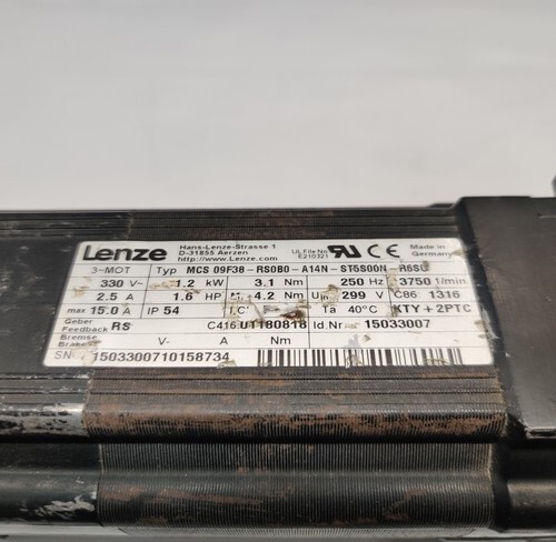 LENZE MCS 09F38-RS0B0-A14N-ST5S00N-R6SU SERVO MOTOR