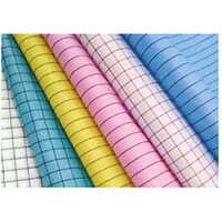 Esd Fabric - Polyester With Conductive Fiber Grid, Customizable Dimensions Available, Antistatic Protection For Cleanrooms, Available In Multiple Colors