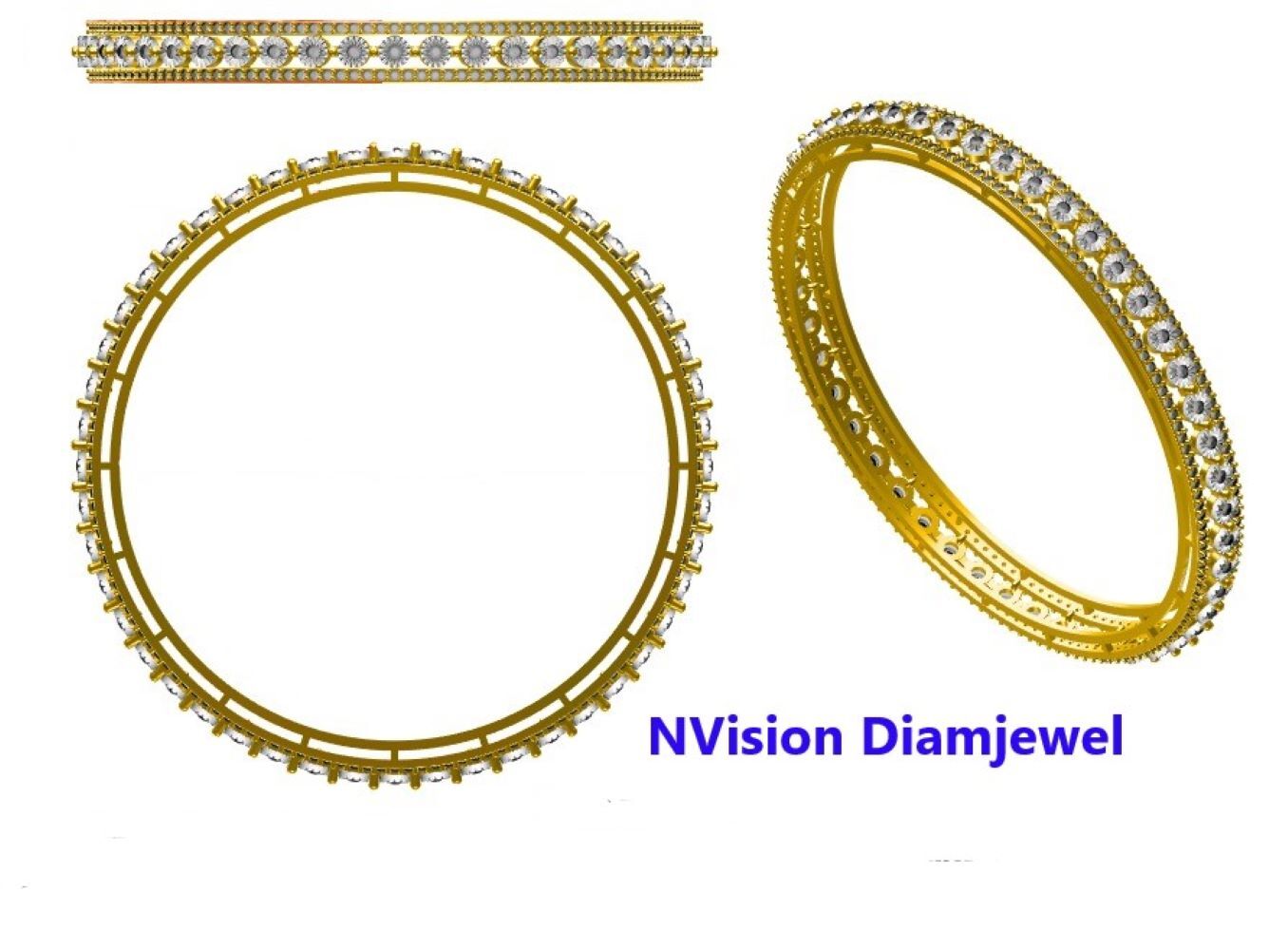 Miracle Plate Tikli Setting Natural Diamond Etnic Bangle