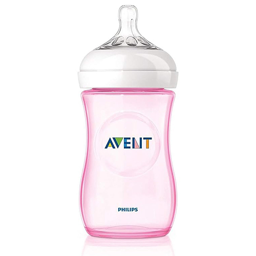 260ml Natural 2-0 Pink Feeding Bottle