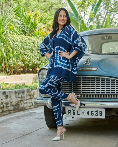 Co Ord Set For Women Blue - Color: Multicolor