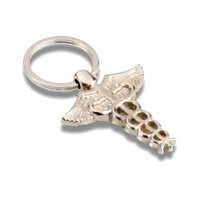 Doctor Logo Keychain Metal - Metal, Steel, Silver Plating | Professional Gift For Medical Professionals And Students, Sleek Silver Design