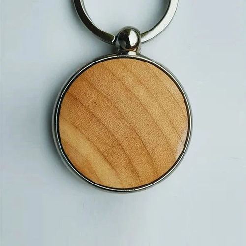 Alloy Key Chain With Wooden Parts