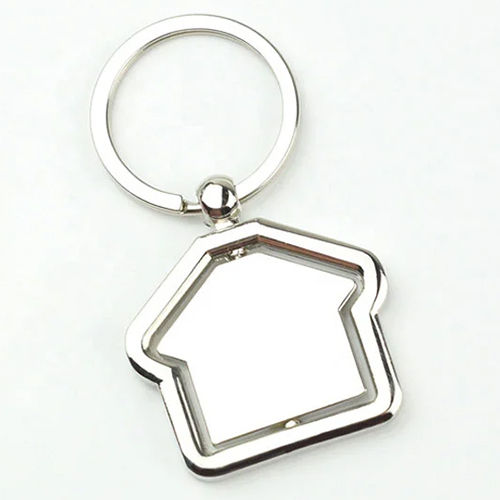 Silver House Shape Metal Key Chain