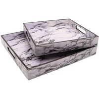 Designer Printed Tray - Plastic, Rectangular Size | Printed Color, Stain Finish