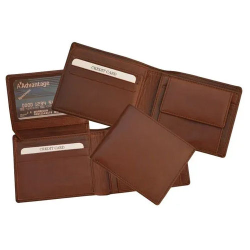 KnW Leather Wallet Brown Leather Double Flap (KDB-2290236) - KDB Deals