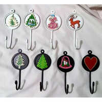 Metal Handicraft Wall Hooks - Stainless Steel, 8 Hooks, Black Color | Ideal Hanging Solution For Home Organization