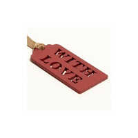 Wooden Gift Tag - Wood Material, 50x75 Mm Dimensions, Red Color | Smooth Finish, 'with Love' Text, Perfect For Personal Messages On Gifts