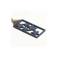 Wooden Gift Tag - 50x30 Mm, Navy Blue | Smooth Finish, Jute String, 3mm Hole - Ideal For Festive Occasions, Product Labeling & Branding