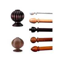 Finials And Poles - Metal Curtain Rods 19-32mm Diameter, Gold Silver Black Bronze Nickel, Corrosion Resistant
