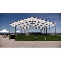 Turf Tensile Membrane Structure - Steel Roof, Concrete Floor | Features Sliding Window, Customizable Colors, Ideal For Events & Recreation