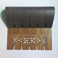Laser Cut Wooden Dining Table Mat - High-quality Wood, Customizable Length, Brown Color, Elegant Embroidered Pattern, Rectangle Shape