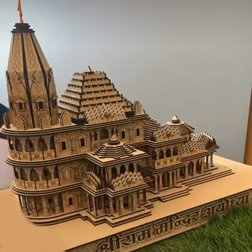 Laser Cut Handmade Shri Ram Mandir Ayodhya Wooden Temple