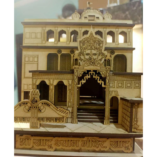 Laser Cut Shri Khatu Shyam Ji Wooden Temple