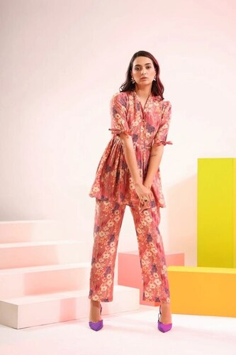 Co Ord Set For Women 07 - Cotton Blend, Sizes S-M-L-XL-XXL, Multi Color, Digital Print, 3/4 Sleeve, Stylish & Versatile