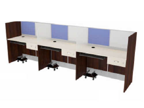 Modular Linear  Workstation wall facing with alluminum partition WSAWBP1D