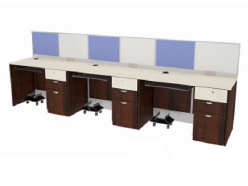 Modular Linear  Workstation wall facing with WSAW3D alluminum partition