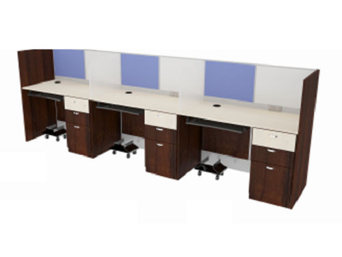 Modular Linear  Workstation wall facing with alluminum partition  WSAWBP3D