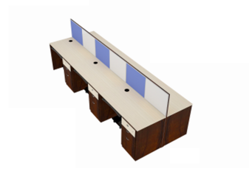 Modular Linear  Workstation face to face with board partition WSBF3D