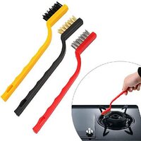 Gas Brush - Stainless Steel Wire, 22 Cm, Yellow Black | Heat Resistant Handle, Rust Proof, Dishwasher Safe