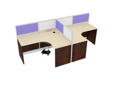 Modular Curvilinear  Workstation with alluminium partition WSAC2S