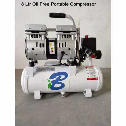 White Bei - 1006 -0.75Hp 8 Ltr Oil Free Portable Compressor