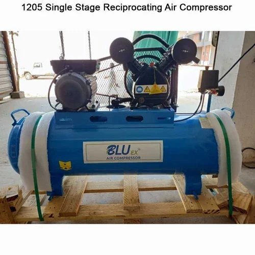 BEI - 1300x400x730 mm, Blue | 2HP Single Stage, 90 LTR Industrial Reciprocating Air Compressor, New, 93 kg