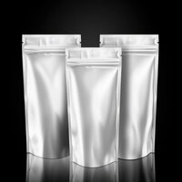 Aluminium Foil Pouches - 50 Gm To 5 Kg Size, Silver Color | 3 Layer Standup Zipper, 3 Side Seal, And Aluminium Spout Design By Sniko Pack