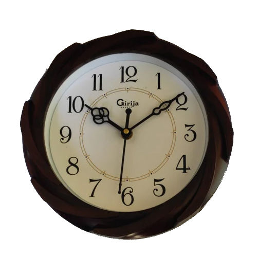 8 Inch Glossy Plastic Wall Clock - Color: As Per Requirement