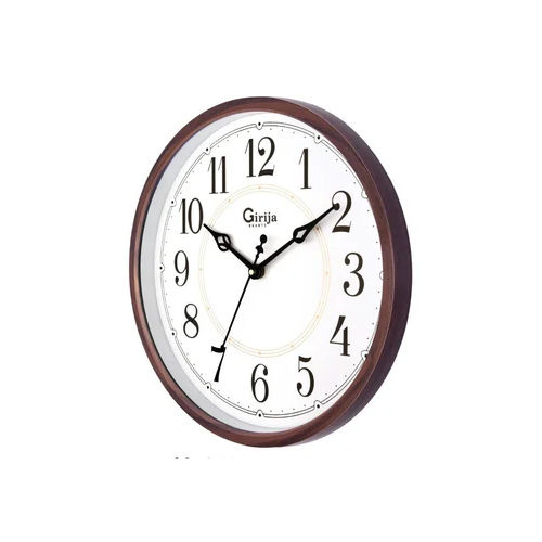 12 Inch Round Plastic Wall Clock - Color: As Per Requirement