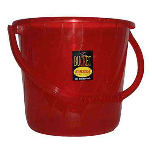 Red 13 Ltr Plastic Spiral Bucket