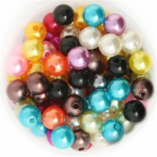 Blue 4Mm Pearl Plastic Beads