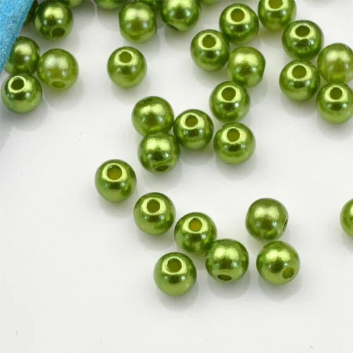 Green 5.5Mm Pearl Plastic Beads