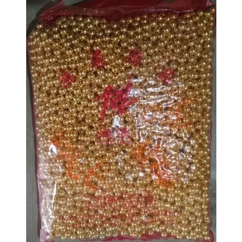 Round Golden Pearl Pearls Size: 5Mm