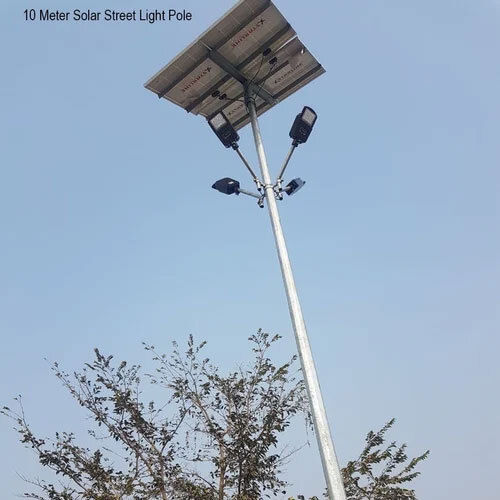 Silver 10 Meter Solar Street Light Pole