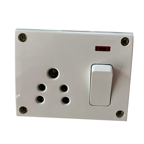 White Socket Switch With Indicator