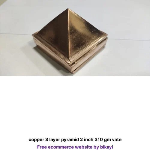 Shubh Sanket Vastu Copper Pyramid in 3 Layer - 2 inches