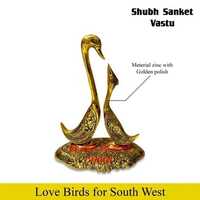 Shubh Sanket Vastu Love Birds Zinc Metal With Gold Polish 84 Inch