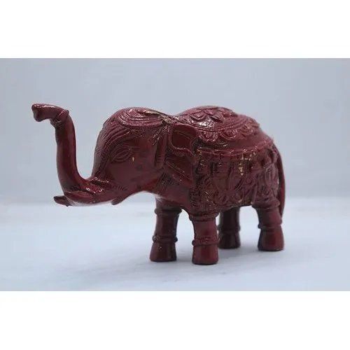 Shubh Sanket Vastu 5 Inch Brass Red Elephant