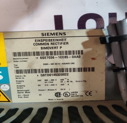SIEMENS 6SE7036-1EE85-0AA0 RECTIFIER
