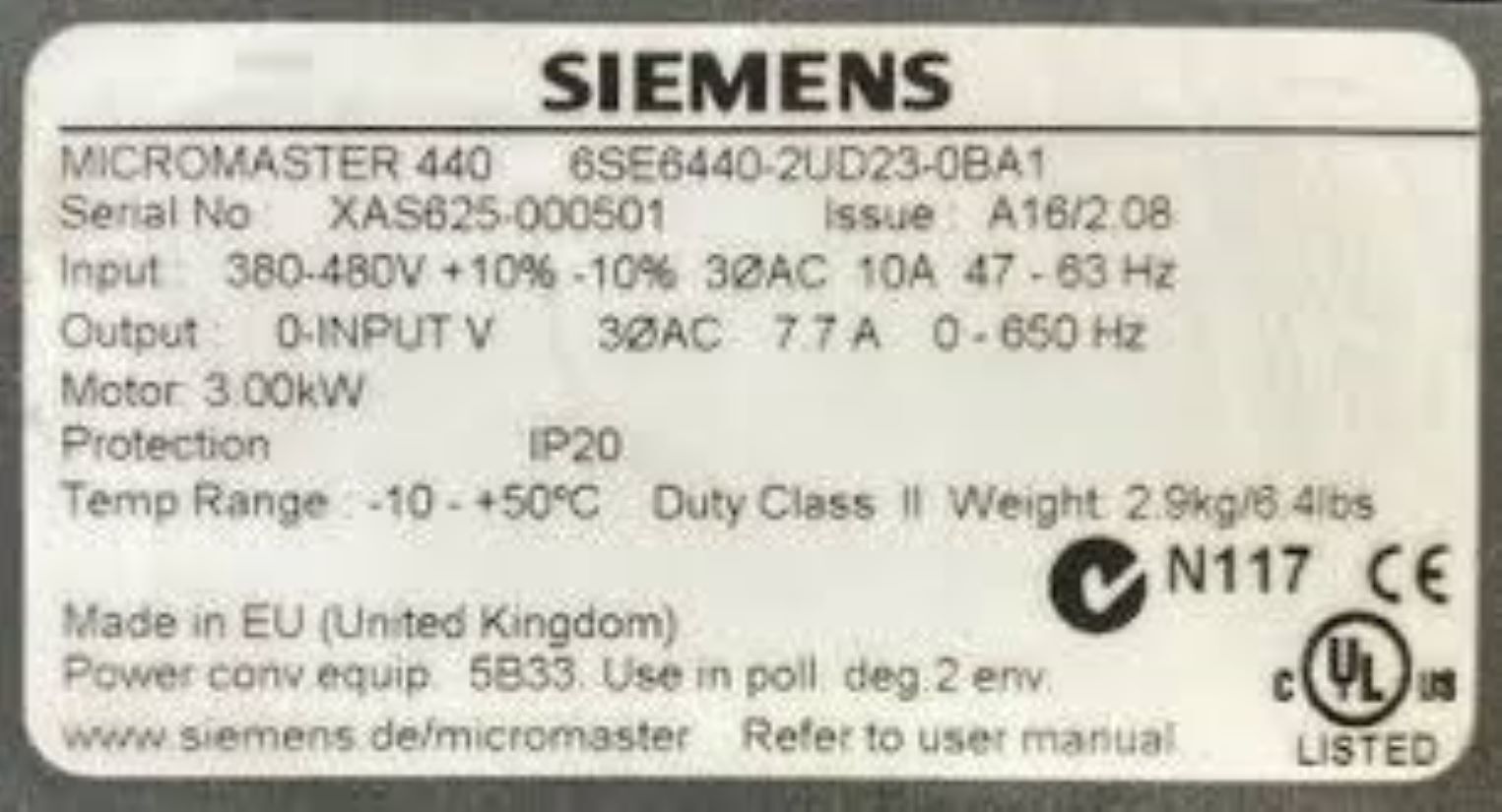 6SE6440-2UD23-0BA1-siemens programmable logic controller