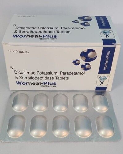 DICLOFENAC POTASSIUM 50MG SERRATIOPEPTIDASE 10MG PARACETAMOL 325MG